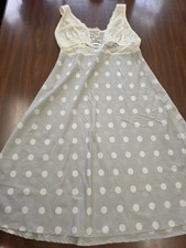 Intimoda Polka Dot Lace Chemise M Vintage Inspired Coquette Sleepwear Fairycore
