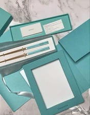 Tiffany & Co. Couple Chopsticks Set Boxed 2 Pairs & Photo Frames New Japan