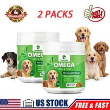 2 Packs Dog Allergy Itch Relief Immune Chews for Dogs with Omega 3 Itchy Skin