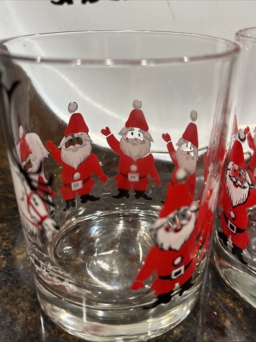 Set 5 bicchieri SANTA Natale GEORGES BRIARD e 2 vassoi abbinati da 14" - Foto 6 di 17