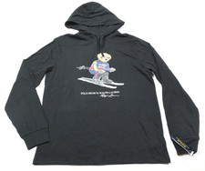 Polo Ralph Lauren Polo Bear Ski Bear TShirt Hoodie Mens Medium Black Long Sleeve