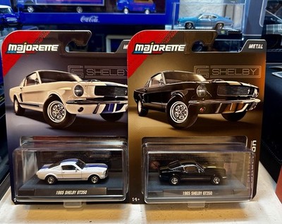 Majorette 1:64 Diecast 1965 Shelby GT350 White Blue Black Collector Series Case