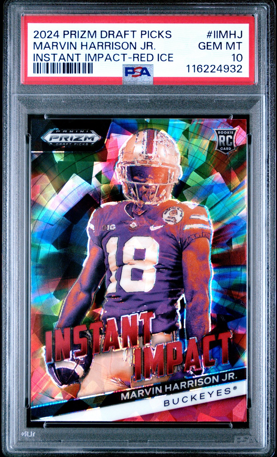 Marvin Harrison Jr. Panini Prizm Draft Picks Instant Impact #IIMHJ Red Ice
