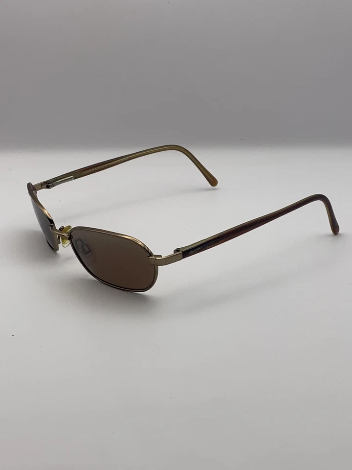Gafas de sol Maui Jim para hombre doradas marrones hechas en Japón marco de metal ovaladas MJ 133-23 Foto 2 de 4