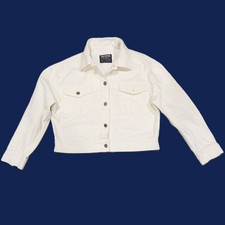 Chevignon White Denim Cropped Jacket Women's Size S