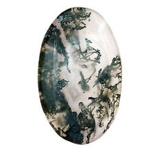 Natural Green Moss Agate 28.6x17.55x4.7 mm Oval Polished Gemstone LS02060-31