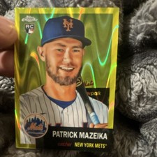 Topps Chrome Platinum Patrick Mazeika #196 Mets Yellow RayWave /250 RC