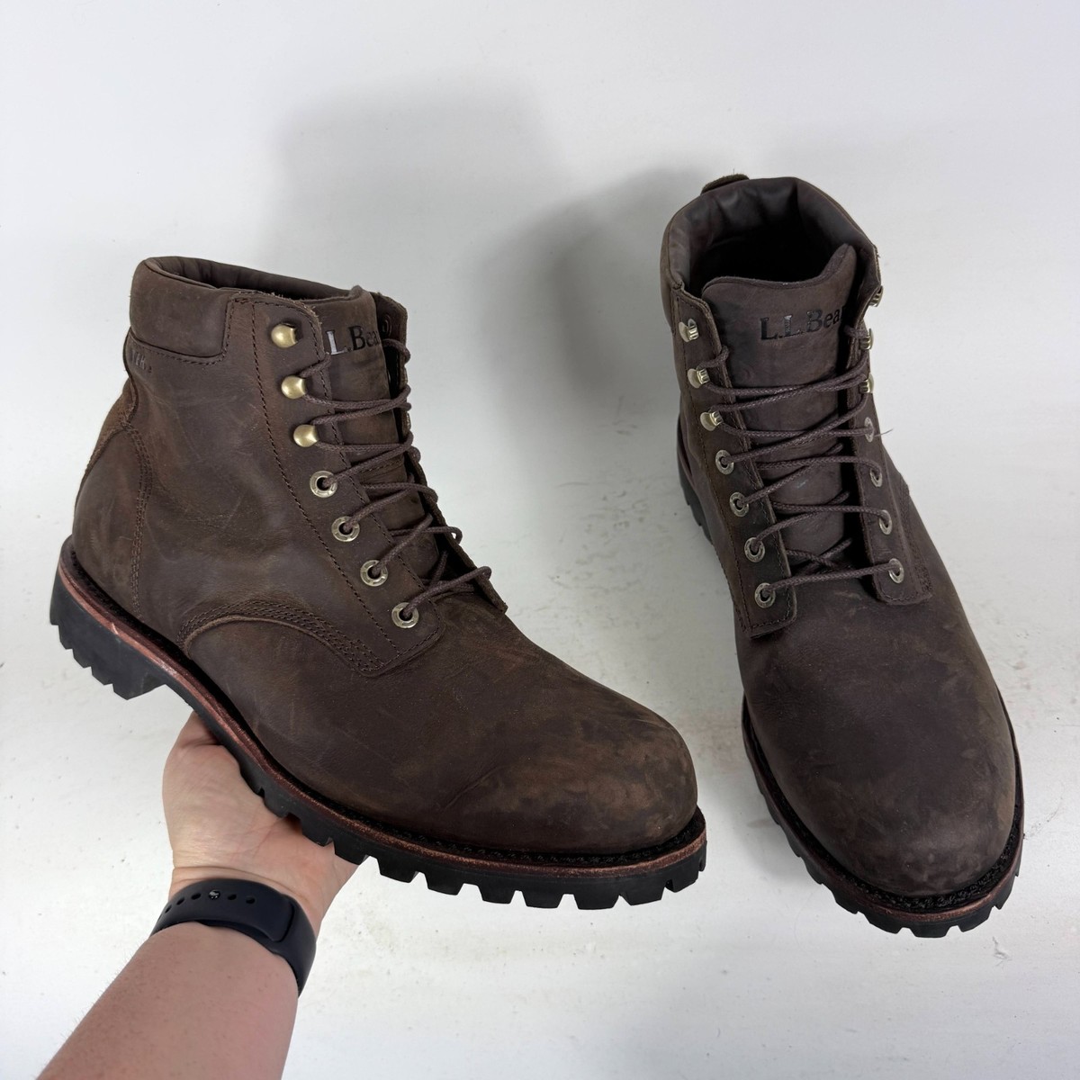 ll bean katahdin iron works mens size 8 shoes red leather work oxfords l-l-bean-katahdin-iron-works-  main image 2