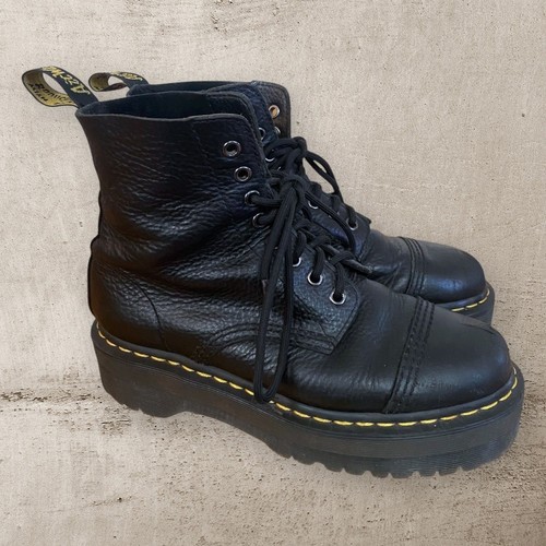 Dr Martens Sinclair Milled Nappa Leather Platform Boots Black Size US 8 / EU 39