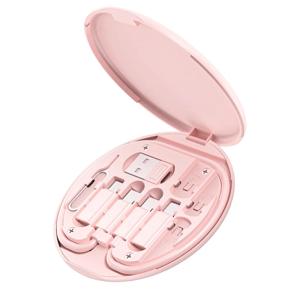 Мульти USB зарядки адаптер кабель набор, C к iOS устройство коробка, розовый  - Изображение 2 из 4