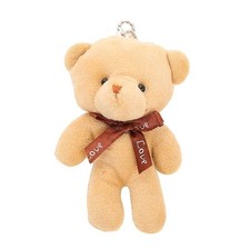 Teddy Bear Light-Brown 4 Inch Stuffed Animal Plush Dolls Keychain Pendant 10 Pcs
