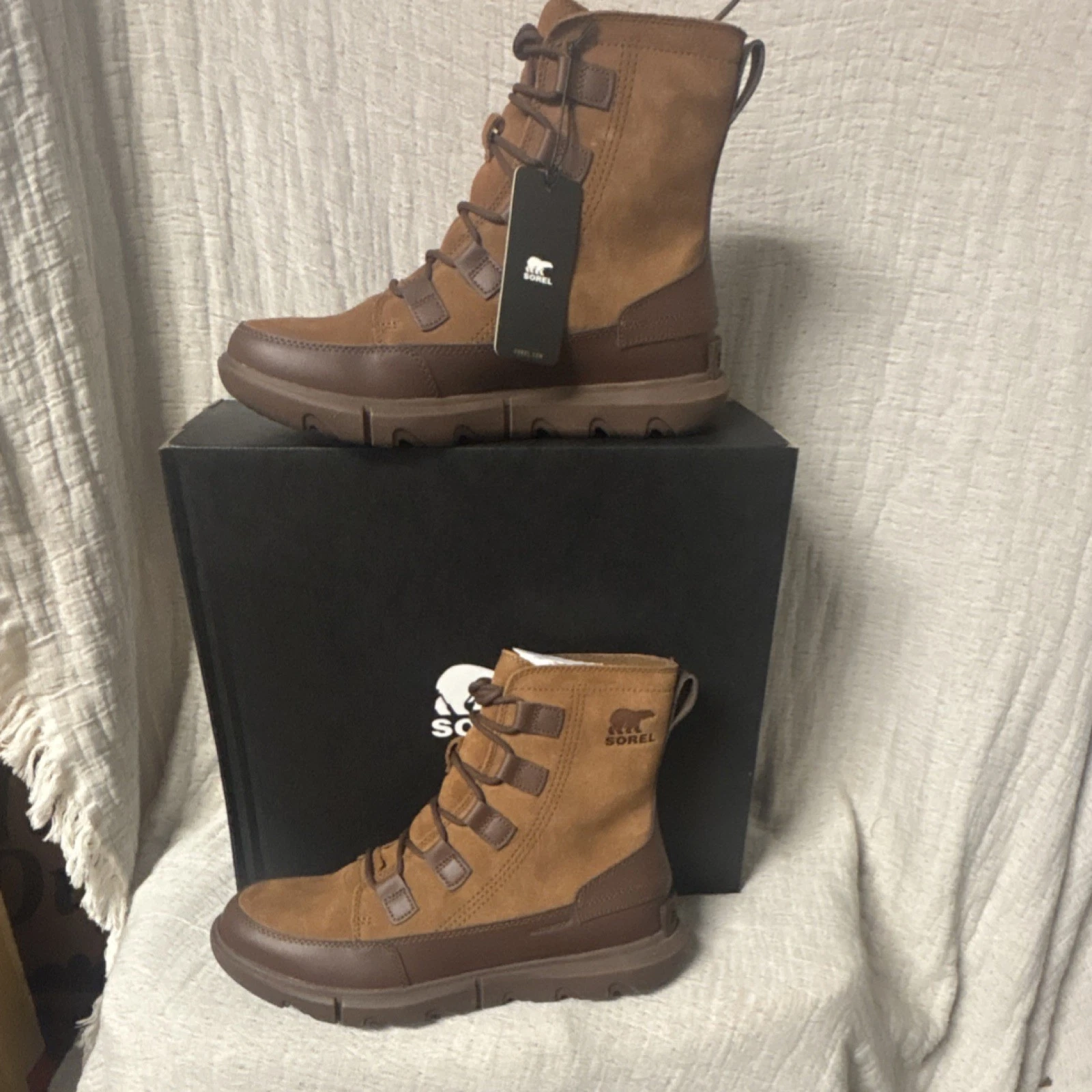 Sorel Men's Size 8 Brown Leather Insulated Waterproof Lace Up Ankle Snow Boot