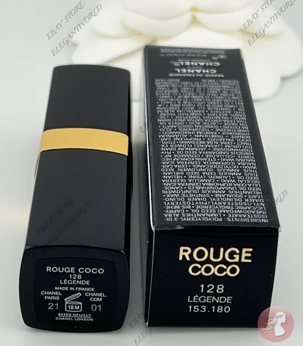 CHANEL Rouge Coco Hydrating 128 Legende, Longwear Satin Lipstick