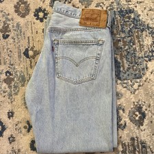 VTG Levi’s 501 Jeans 38x30 (fit 36) Blue Straight Button Fly Made in USA 90s