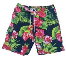 J Crew Swim Trunks Men  s Sz 29 Floral Tropical Drawstring Board Shorts Lined