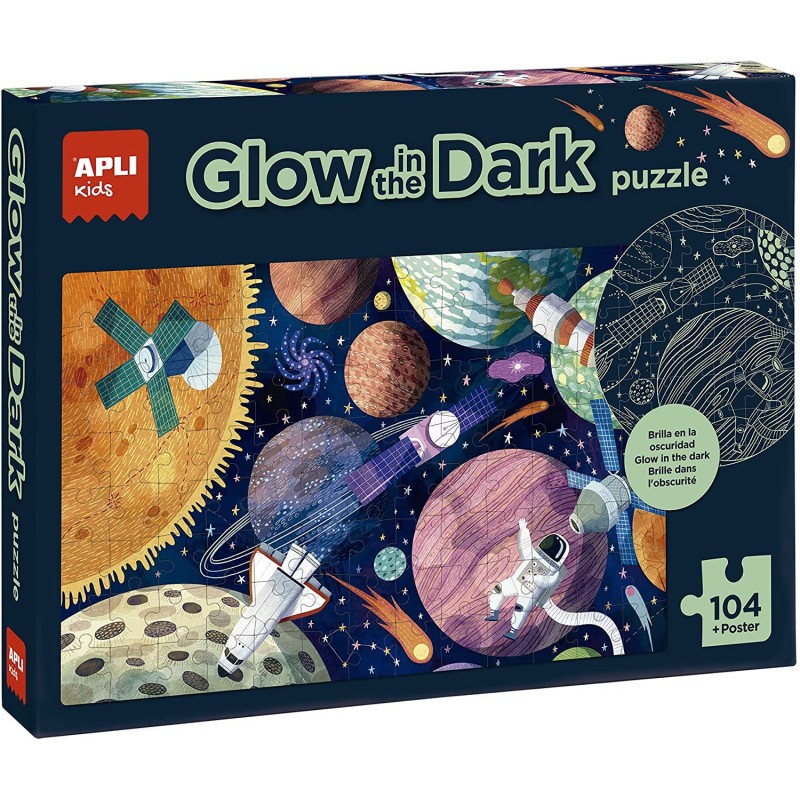 Puzzle système solaire éducatif de 104 pièces en carton ultra résistant