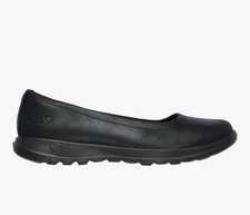 Skechers GOwalk Lite Gem Ballet Flats Black Comfort Shoes Womens Size 8 NWOB