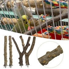 4 PCS Natural Wood Bird Perch Stand, Hanging Multi Perch Branch For P B1X0 RYD