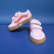 VANS Toddler Sneakers in Size US 5-Never Worn-Rainbow Heart-Pink Red-Size 5T