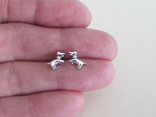 Sterling Silver 6mm high Puppy Dog post stud earrings.