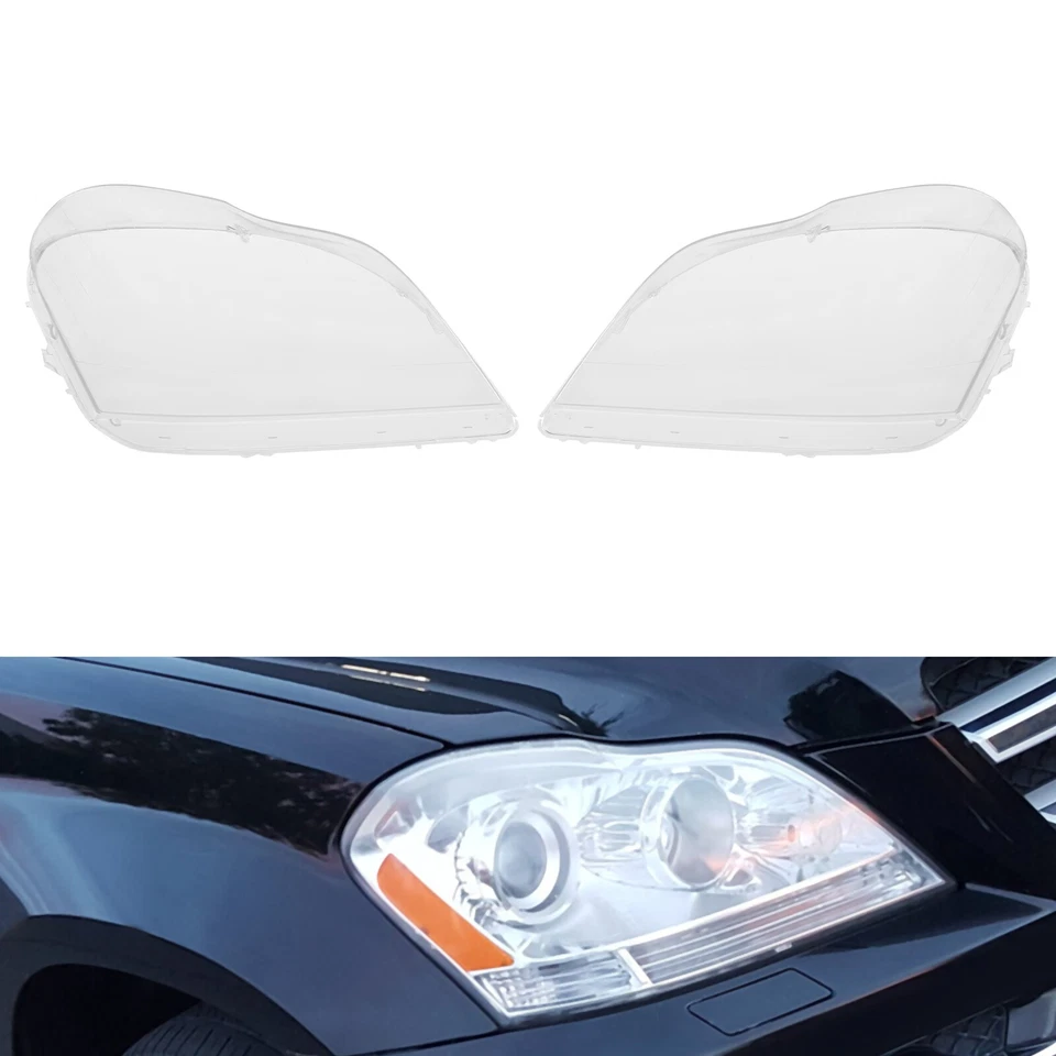 For 2007-2012 Mercedes-Benz GL-Class X164 GL450 GL500 Pair Headlight Lens Cover Foto 2 de 4