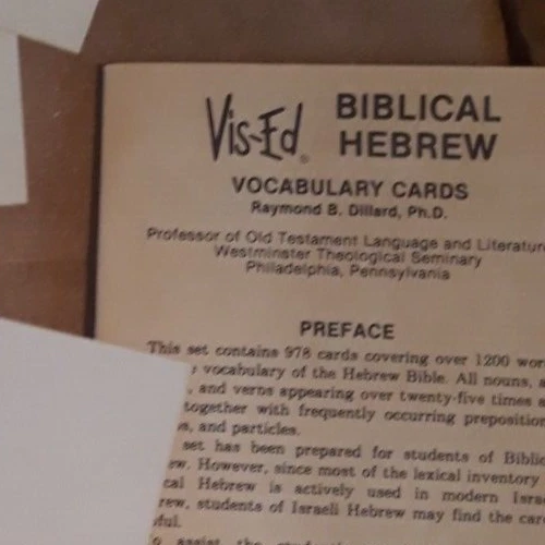Via-Ed Biblical Hebrew Vocabulary Cards, w/ booklet.  By Raymond B Dillard Ph.D. - Image 3 of 4