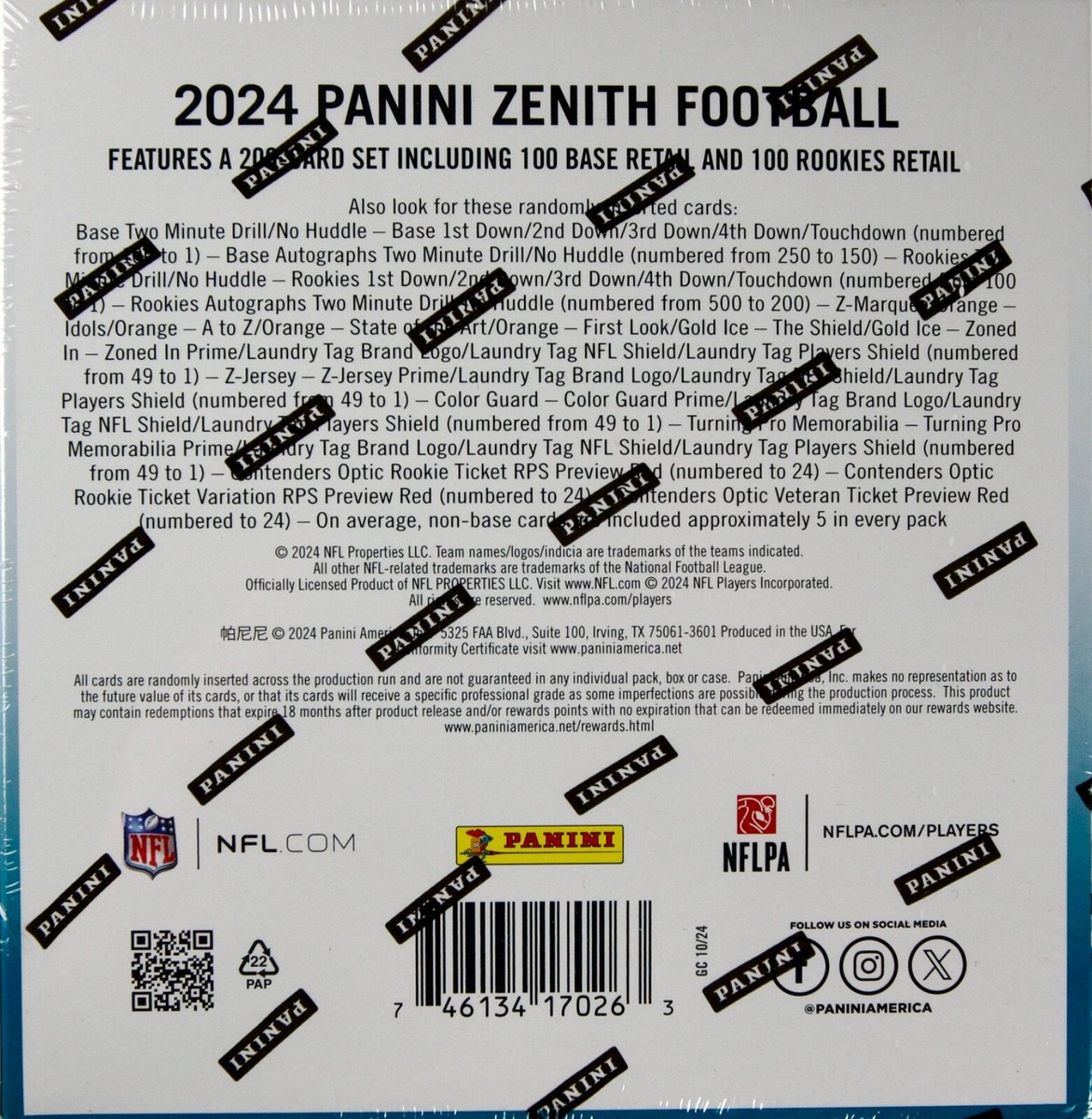 2024 Panini Zenith Football NFL Mega Box - 1 Auto or Mem - Factory