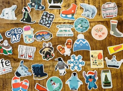 Winter Weihnachten Aufkleber Konvolut Mix Posten Sticker süß Geschenkpapier DIY