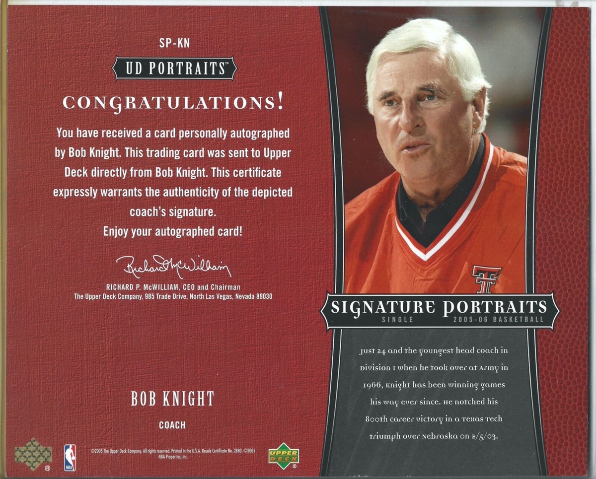 その他 UD Bob Knight auto 25 auto その他 UD Bob Knight auto 25 auto UD Bob Knight auto 25 auto