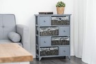 GREY DRAWER CHIC NIGHTSTAND BEDSIDE CABINET WOODEN TALL STORAGE TABLE RETRO