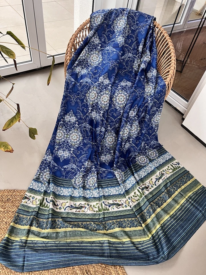 Bassetti Stoff LOTO V3 Blau bunt 250x180 f Decke Läufer Vorhang Kissen NEU