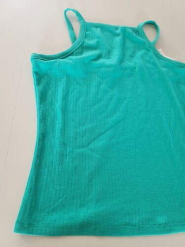 Camiseta para mujer verde agua verde sin mangas mediana y XL extra grande acanalada recortada - Imagen 2 de 11