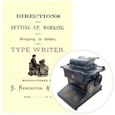 SHOLES & GLIDDEN TYPEWRITER INSTRUCTION MANUAL Antique Reproduction Vtg thumbnail