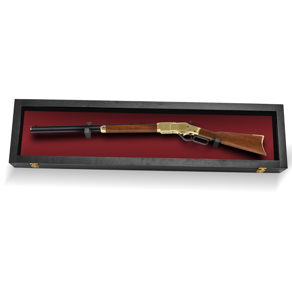 Single Rifle Gun Cabinet Display Case Wall Rack Replica Airsoft Civil ...
