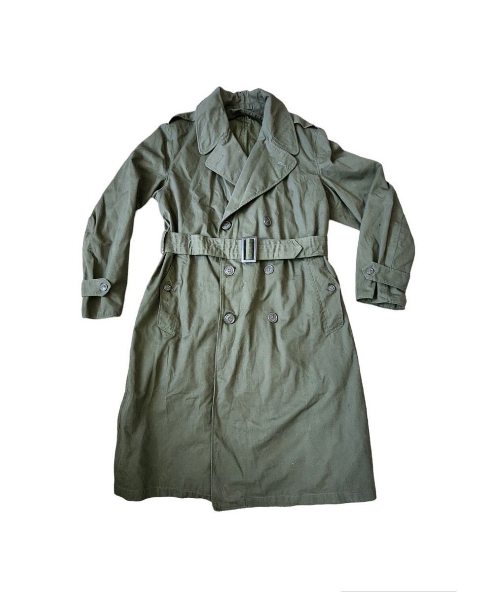 Vintage U.S. ARMY Vietnam War GREEN No Liner TRENCH COAT Vintage U.S. ARMY Vietnam War GREEN No Liner TRENCH COAT