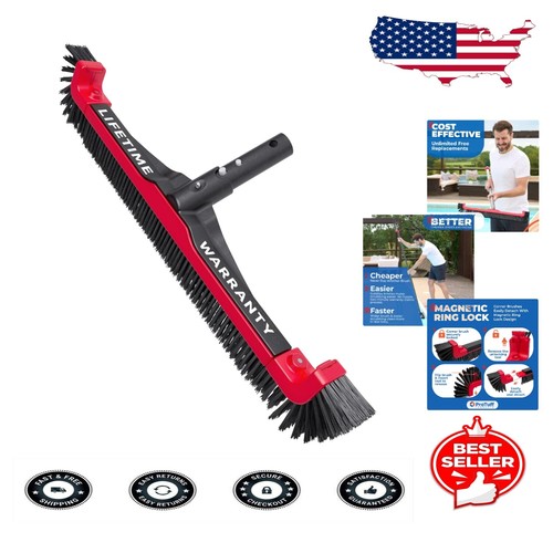 Effortless Pool Cleaning: 22" Wide Brush with Removable Ends & Goldilox Bristles
