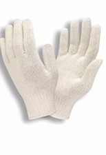 12 PAIR 1 DOZEN BEIGE STRING KNIT POLY COTTON WORK GLOVES PAIRS NEW