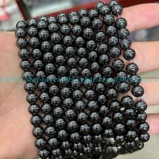 Natural Black Hematite Round Gemstone Loose Beads 6/8/10MM 15  