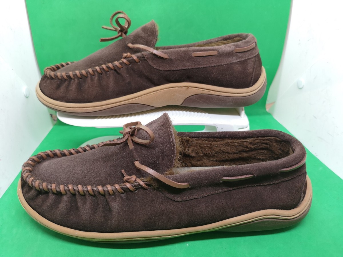 Rockport Brown Suede Kinetic Air Mens Slip On Moccasins 