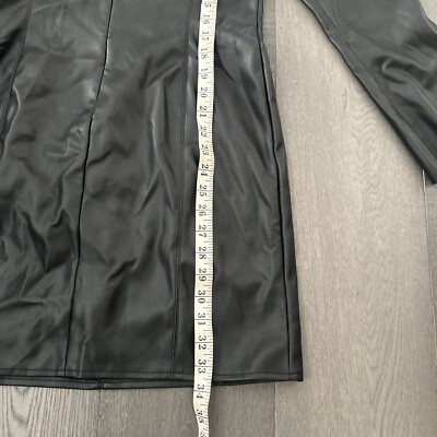 VERO MODA Curve Dress Womens Medium Faux Leather Long Sleeve Little Black  Dress | eBay