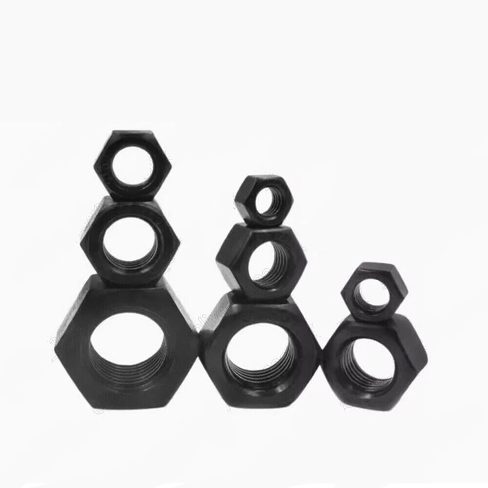 Left Hand Thread Black 10.9 Steel Hexagon Nuts Hex Nuts M8 M10 M12 M14 M16-M48 - Image 2 of 4
