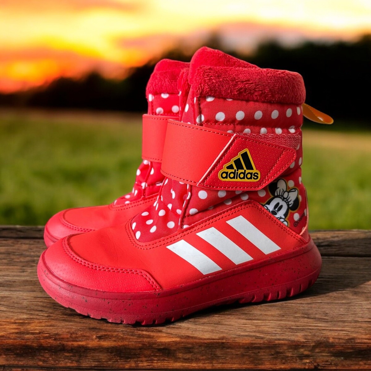 y*u様 レイミア　モッキンバード Adidas Winterplay Disney Minnie Mouse Jr Size 1.5 shoes Snow Boots