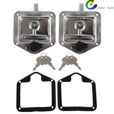 2pcs Trailer Door Latch T-Handle Locking Camper RV Truck Tool Box Trailer w/ Key