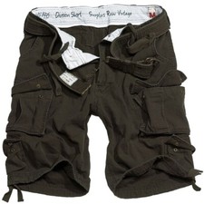 SURPLUS DIVISION SHORTS Mens Army Style Cargo Combat Heavy Duty With Belt