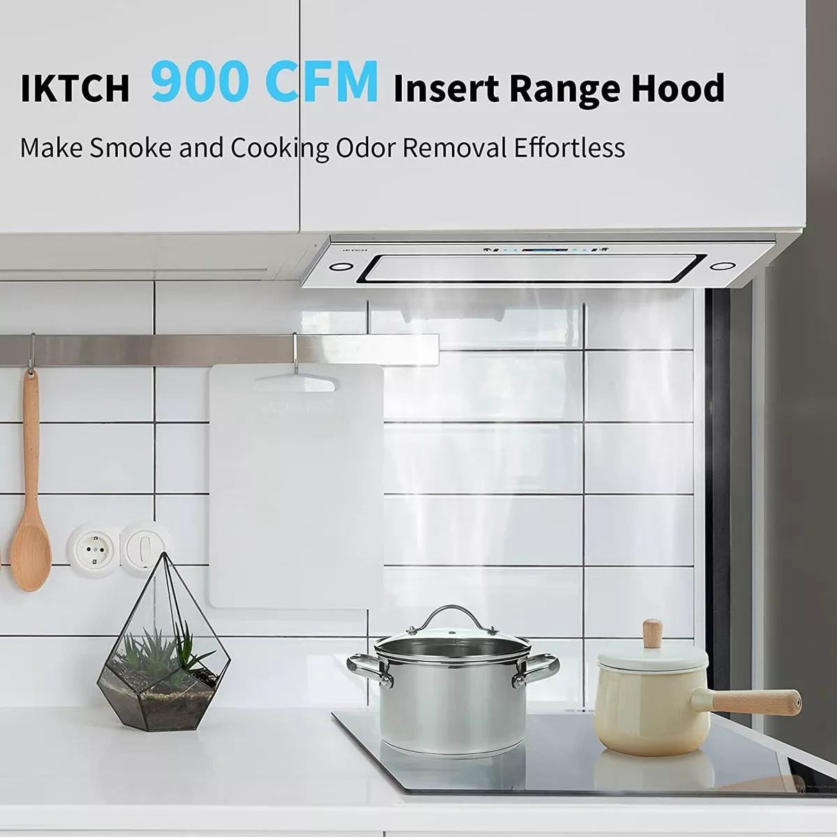 IKTCH 30 inch Insert Range Hood 900 CFM Stainless Steel Kitchen