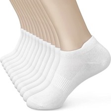 6 Pairs - Women Low Cut Ankle Athletic Sports No Show Socks White - One size