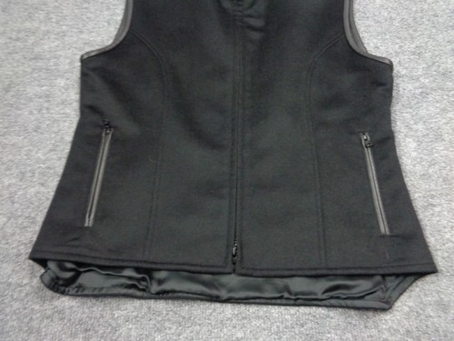 Gilet Cirrus Cashmere Uomo M Nero Cashmere Full Zip Bordo Pelle Foderato Nylon - Foto 2 di 11