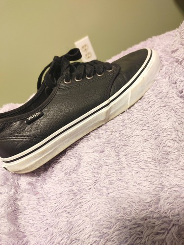 black leather vans size 8