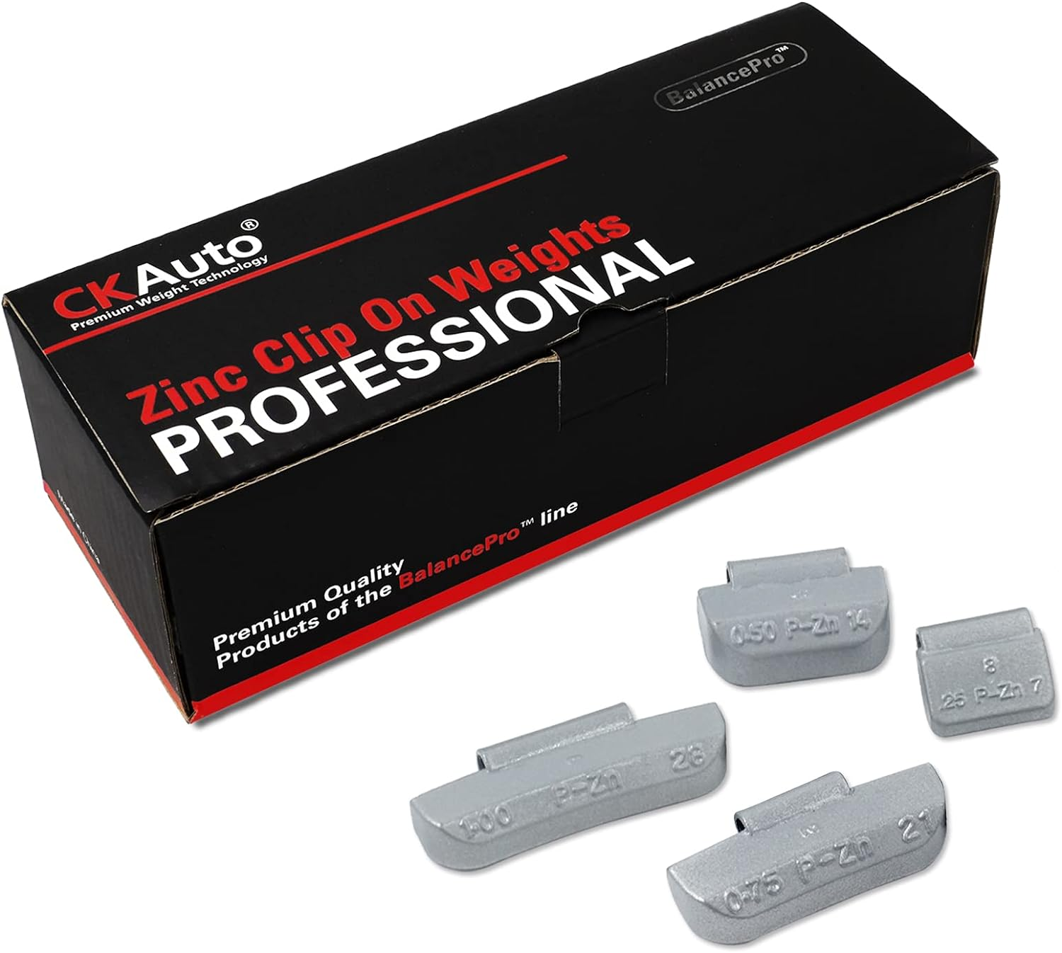 Ckauto 100Pcs P Type Zinc Clip on Wheel Weights Assortment, 0.25Oz, 0