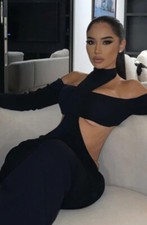 FashionNova Sweater Dress Set - Black